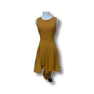 Viola mustard color high-low dress. Size Large.